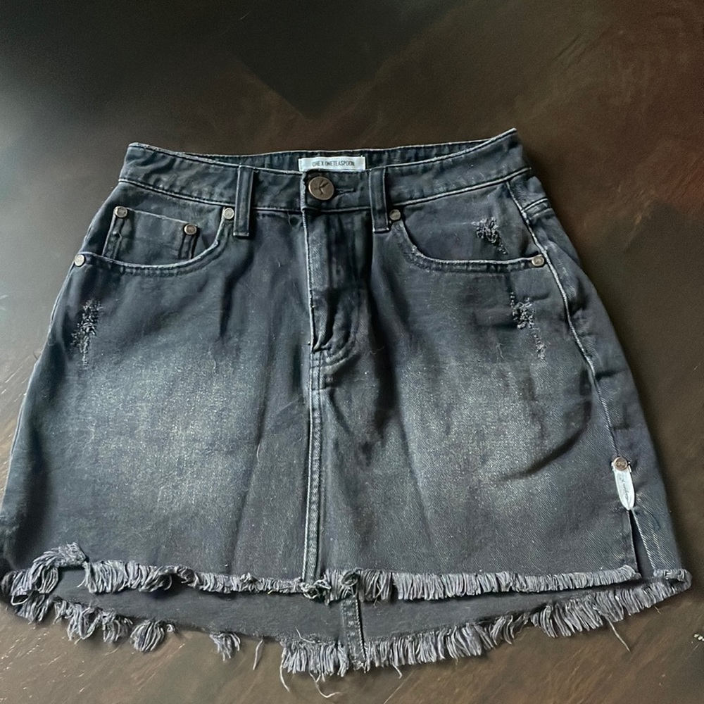 One Teaspoon denim mini skirt